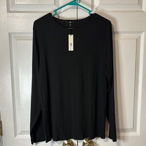 Banana Republic Black Ribbed Knit Top Sz XXL NWT